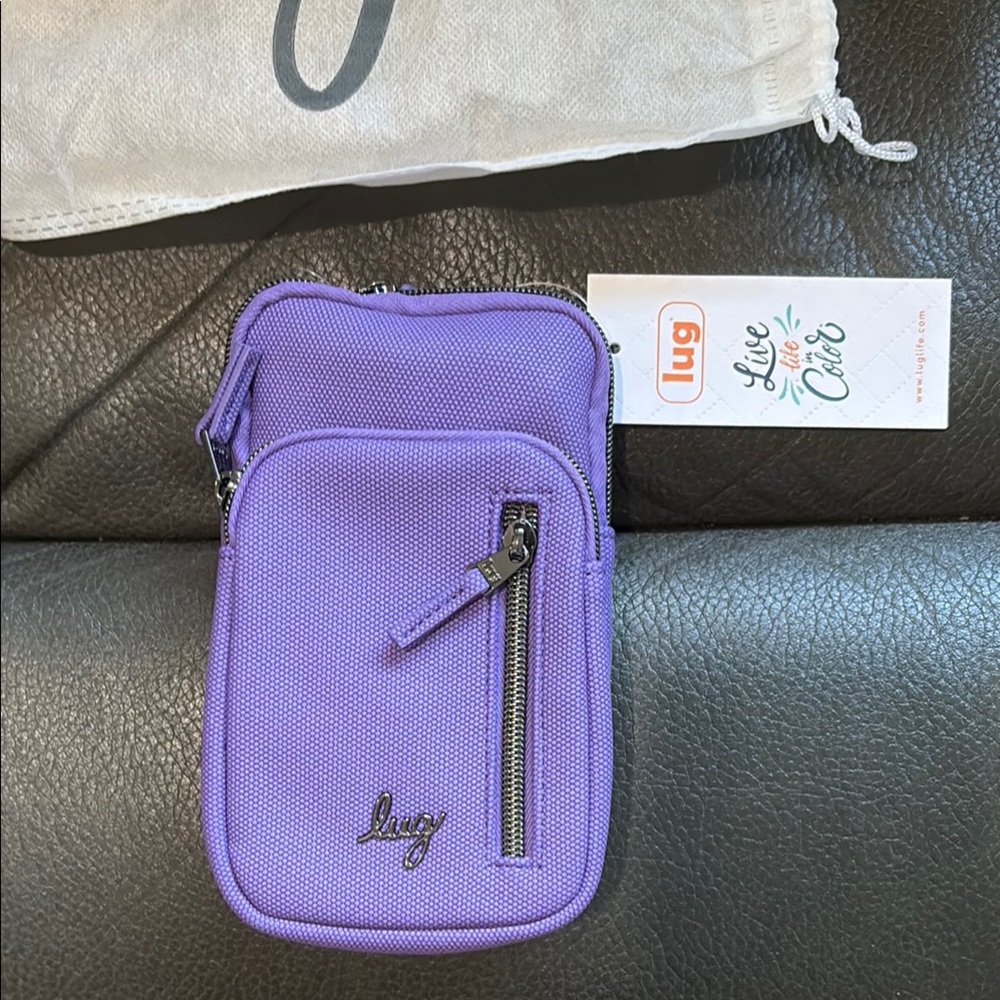 Lug amethyst purple convertible crossbody pouch with duster bag